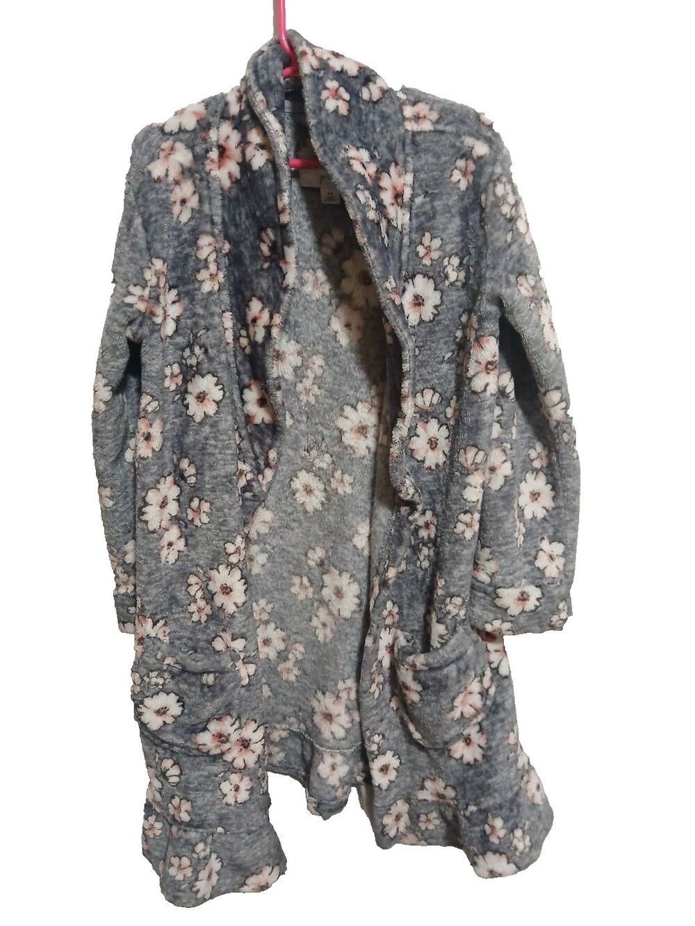 Laura Ashley Girl's Shower Bath Robe Size 4/5 Floral No Tie Included